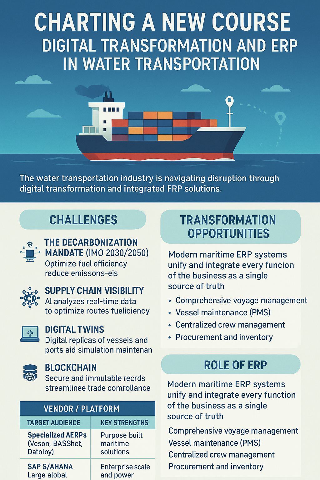 Water Transportation Infographic Industry digital transformation