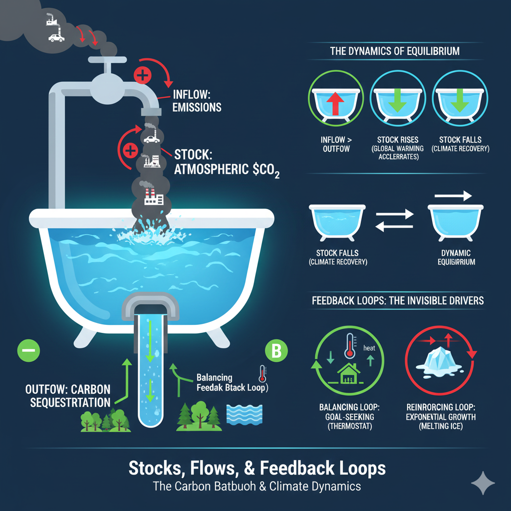 What is Stock,Flows,Feedback loops?